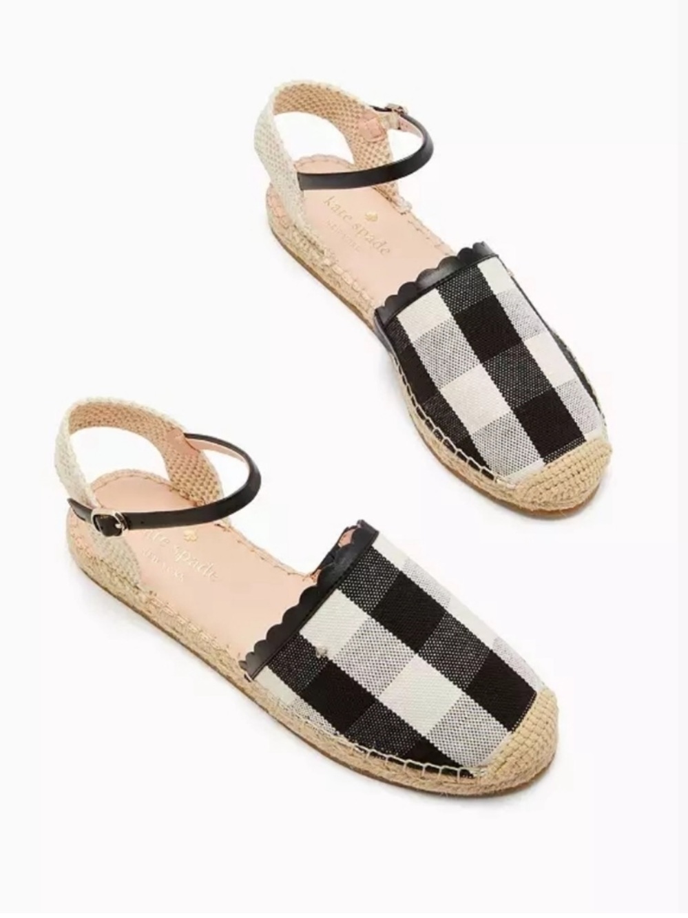 Kate Spade Bonnie Gingham Espadrilles Size 9.5
